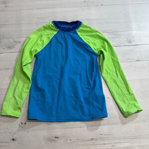 Lands end blue green long sleeve rash guard‎ size 4